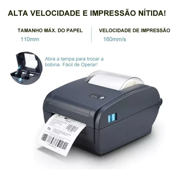 Impressora Térmica Etiquetas Envios 100x150mm S/ Ribbon - Image 2